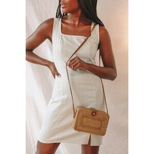 Lulus Summer Cute Brown Straw Mini Crossbody Bag - Size One Size
